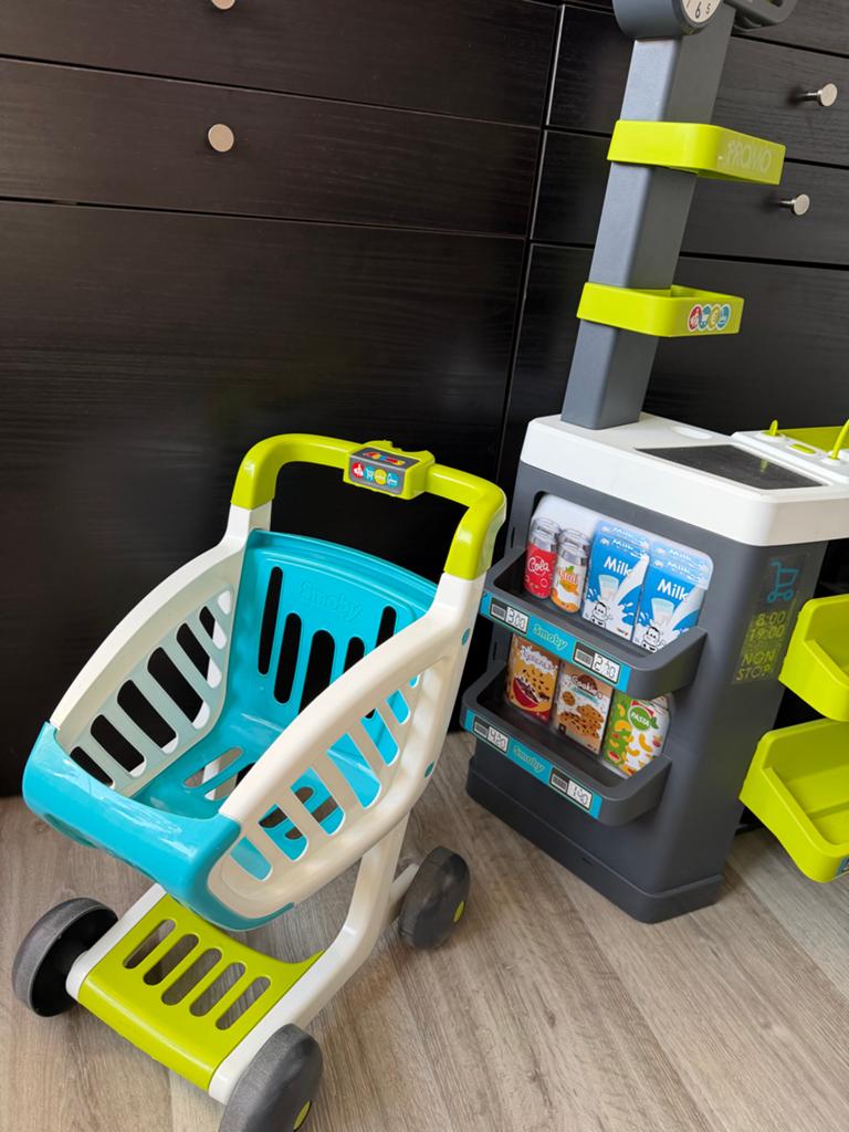 Smoby Supermarkt Speelset met Winkelwagen en Scanner, Ophalen, Zo goed als nieuw