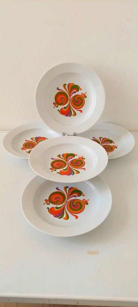 5 Vintage AK Kaiser diepe borden  Psychedelisch  70 Retro, Ophalen of Verzenden, Huis en Inrichting