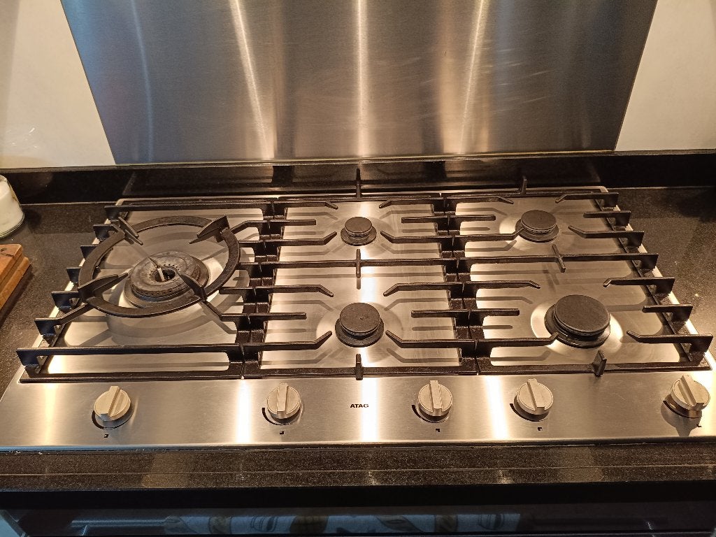ATAG 5 pits inbouw gaskookplaat met wok brander, Ophalen, 50 tot 100 cm, Zo goed als nieuw, Minder dan 100 cm