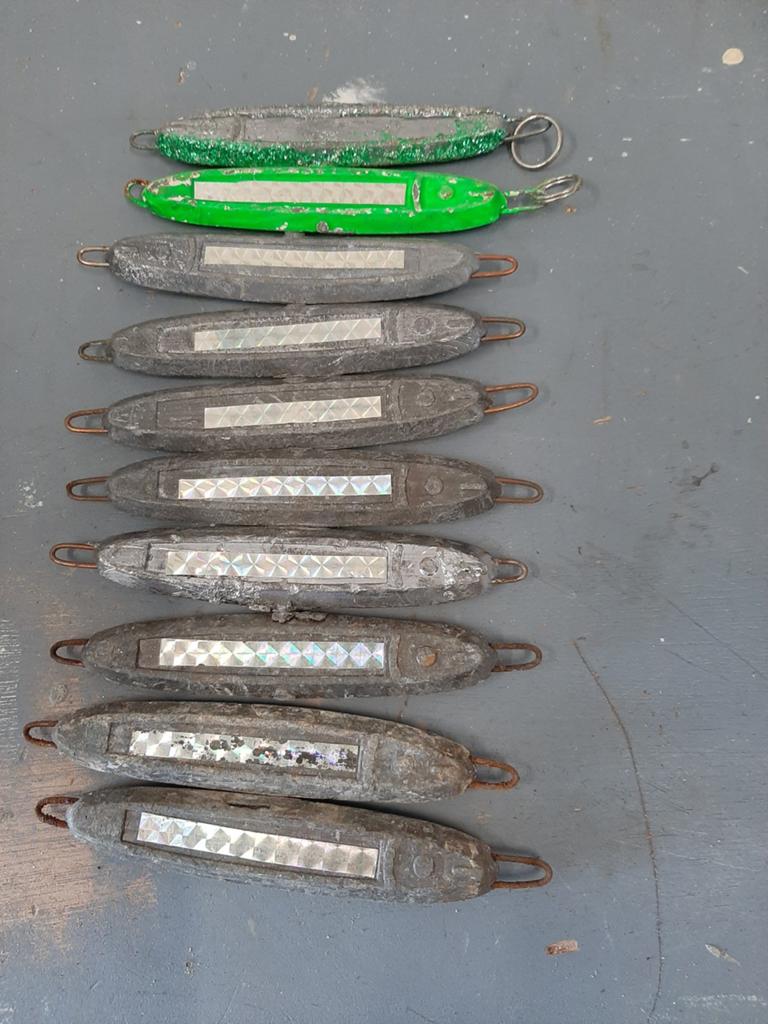 Te koop zelf gegoten loden pilkers 170 gram, Ophalen of Verzenden, Gebruikt, Dobber of Lood