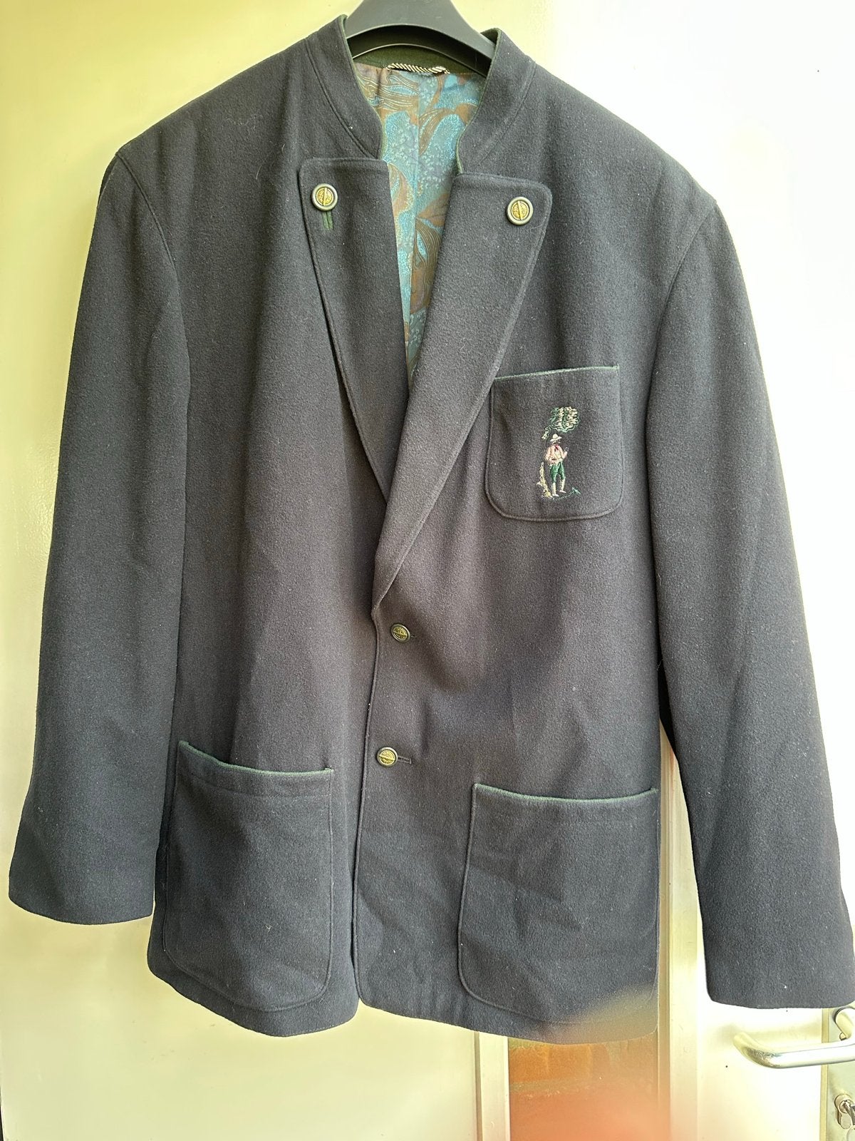 Cashmere Wollen Oktoberfeest jas colbert Julius Lang L, Ophalen of Verzenden, Gedragen, Maat 52/54 (L), Blauw