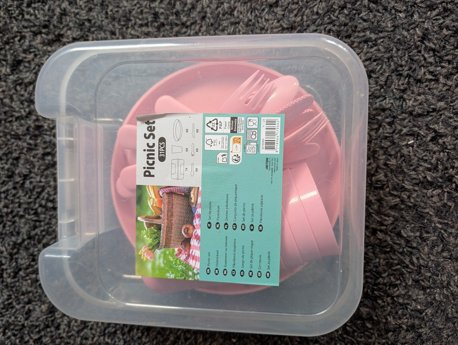 Complete 6-pers. picknick set in koffer, Ophalen of Verzenden, Gebruikt