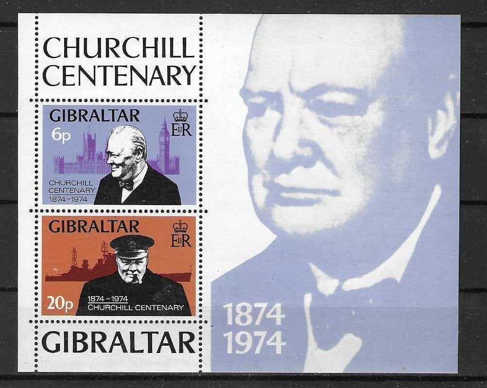 Gibraltar Michel blok 1 postfris  CHURCHILL, Ophalen of Verzenden, Overige landen, Postfris