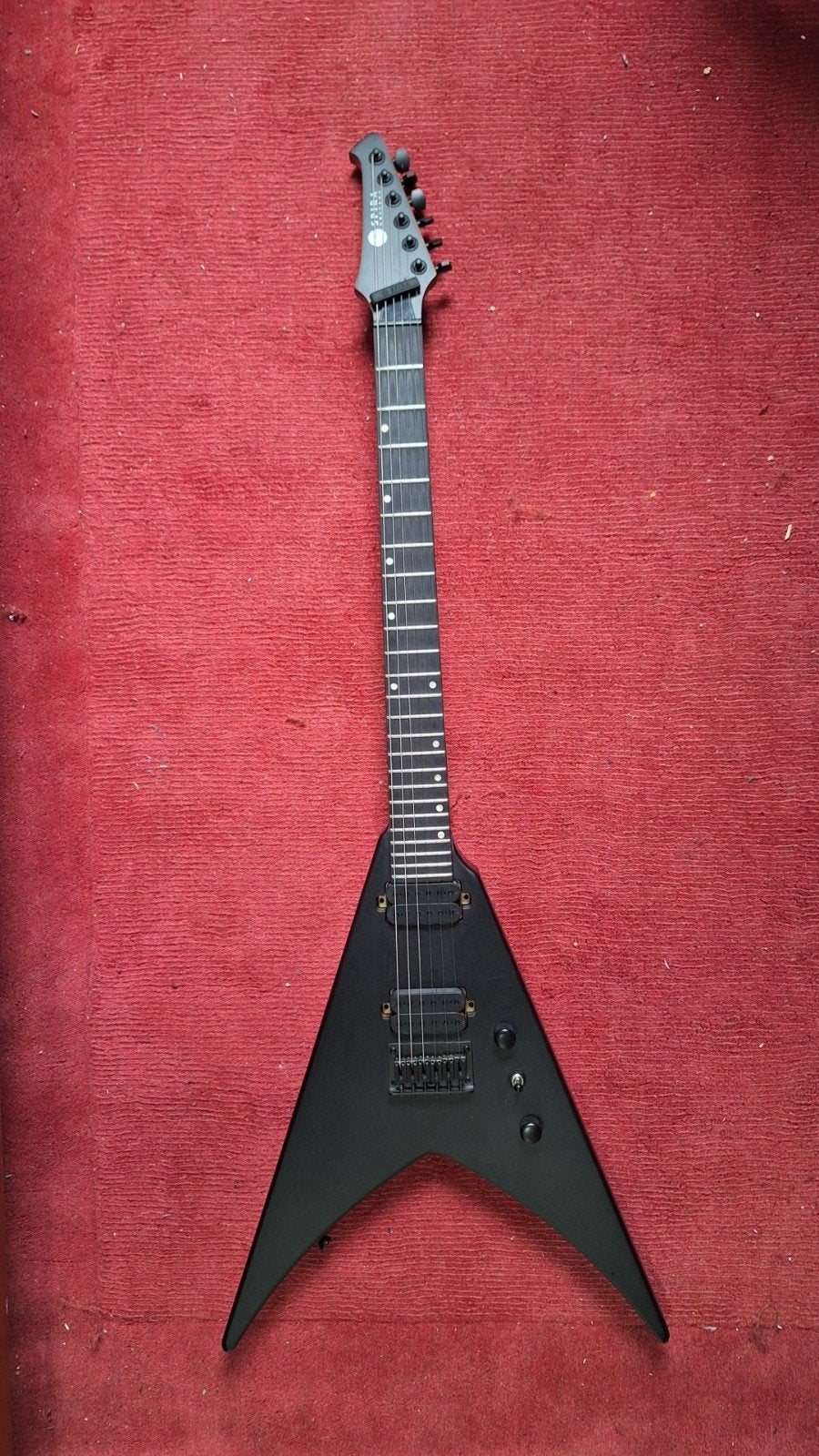 elektrische gitaar spira flying v zwart, Muziek en Instrumenten, Ophalen, Zo goed als nieuw, Solid body, Overige merken