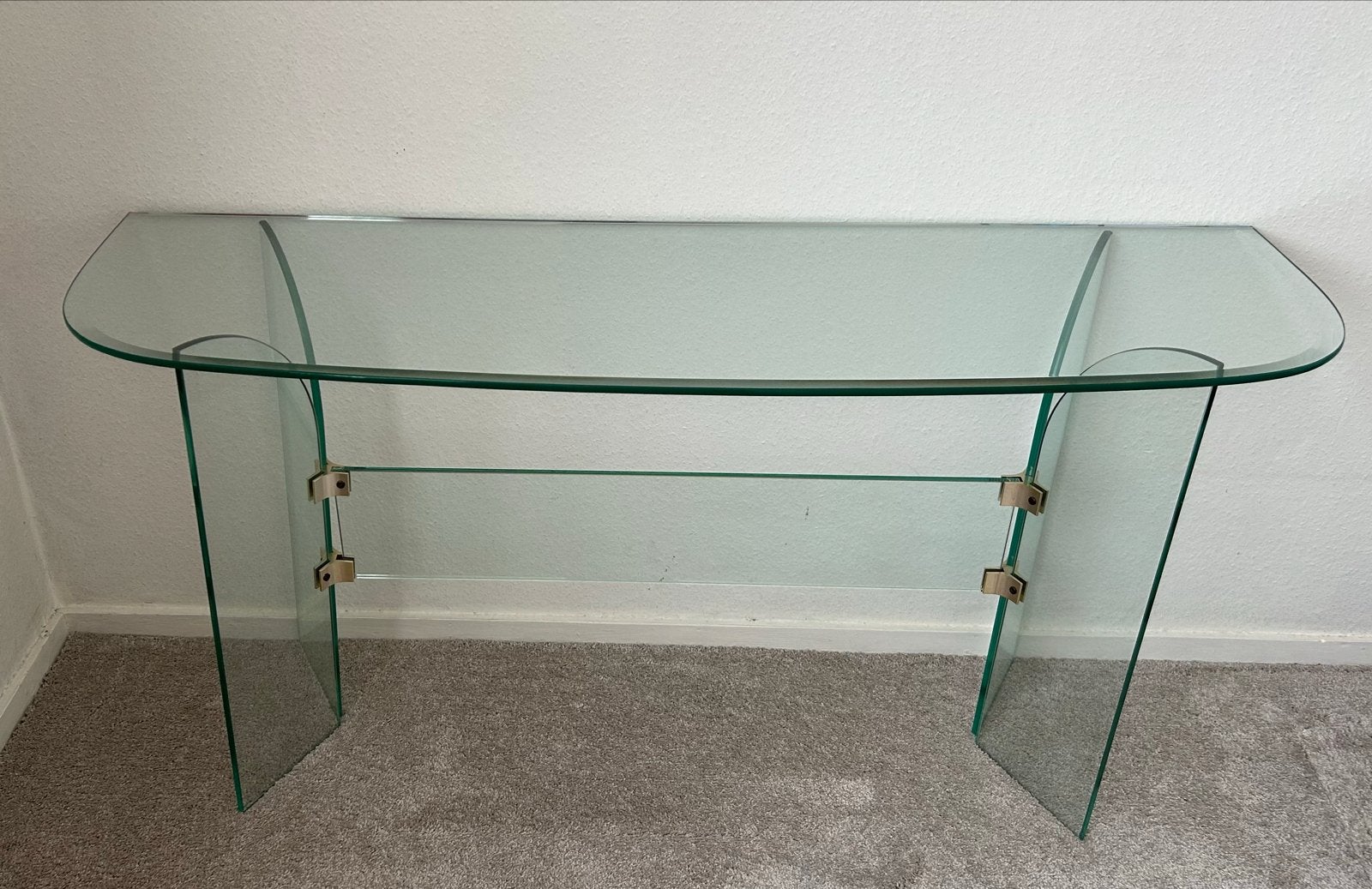 Glazen sidetable, 100 tot 150 cm, Tot twee personen, Minder dan 50 cm, Ophalen of Verzenden