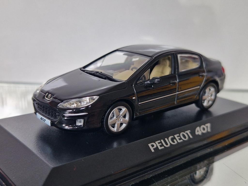 Norev Peugeot 407 1:43 Zwart, Hobby en Vrije tijd, Modelauto's | 1:43, Ophalen of Verzenden, Zo goed als nieuw, Auto, Overige merken
