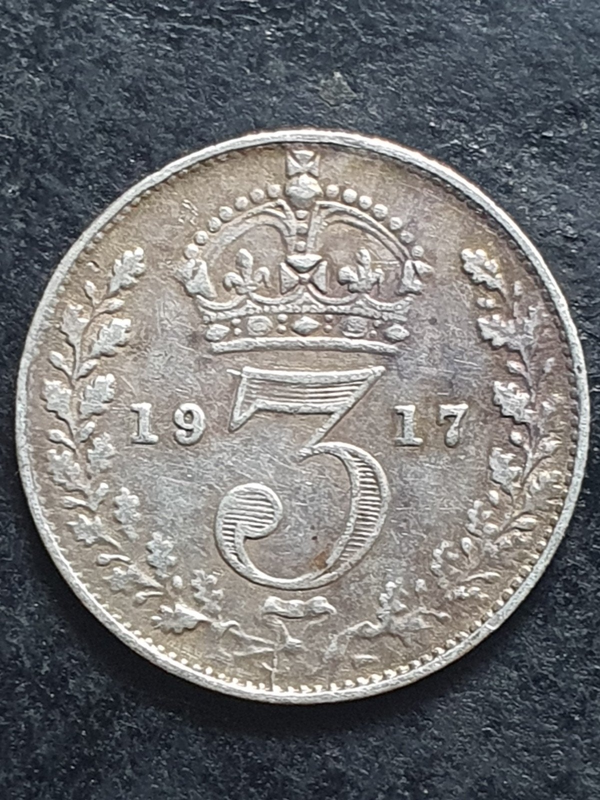 Zilveren 3 pence munt uit 1917 Engeland., Ophalen of Verzenden, Overige landen, Losse munt, Zilver