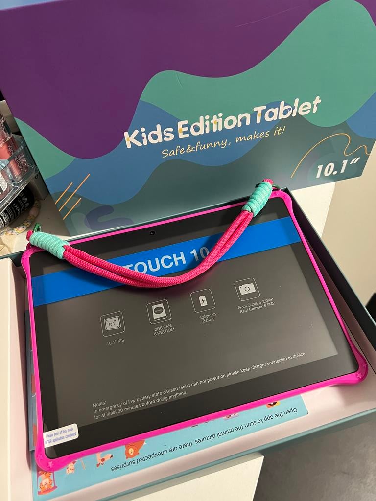 Kids Edition Tablet 10.1 inch - Roze/Blauw, Computers en Software, Android Tablets, Nieuw, Wi-Fi, 10 inch, 64 GB, Uitbreidbaar geheugen