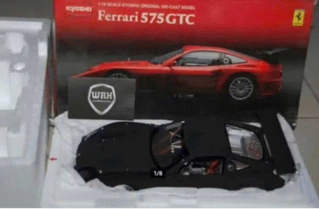 FERRARI 575 GTC 2004 matt-black Kyosho diecast 1:18 WRH