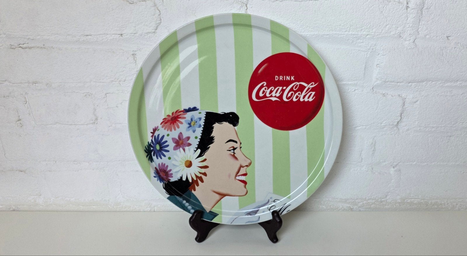 Erg mooi, origineel, porseleinen Coca-Cola bord, Ophalen of Verzenden, Zo goed als nieuw, Gebruiksvoorwerp