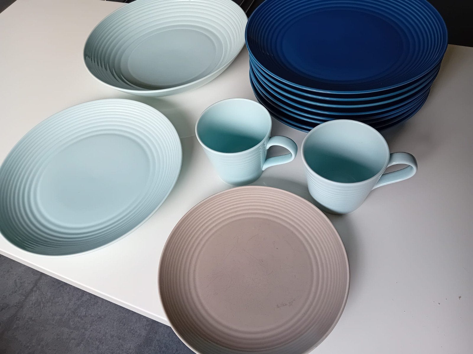Royal Doulton Gordon Ramsay Maze Blauw servies in prima staa, Ophalen of Verzenden, Zo goed als nieuw, Overige stijlen, Bord(en)