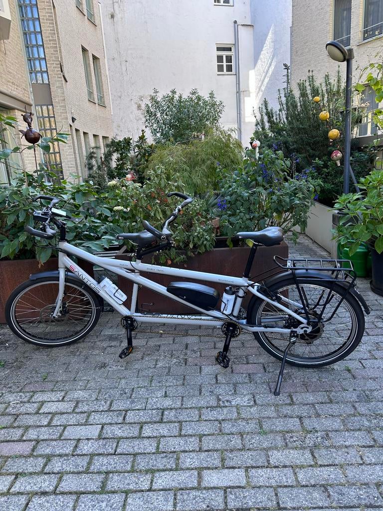 Santos elektrische tandemfiets incusief dakdrager, Zo goed als nieuw, 50 km per accu of meer, 55 tot 59 cm, Ophalen
