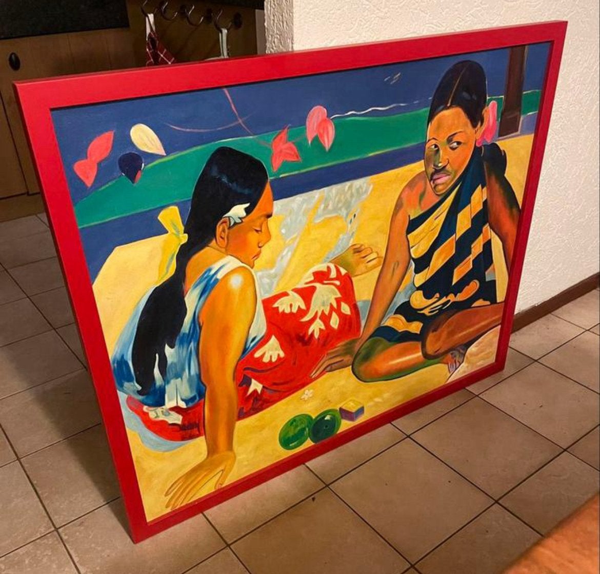 Prachtig groot schilderij replica Paul Gaugin, Ophalen