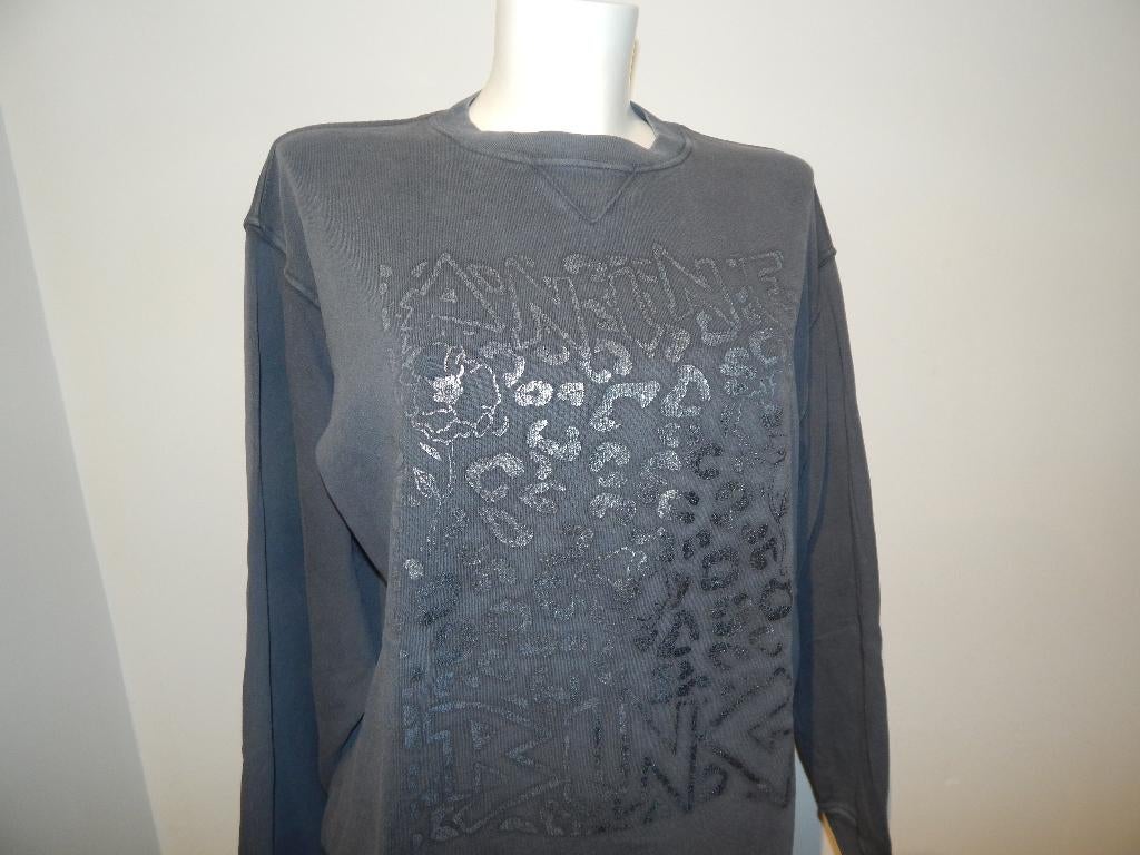 Anine Bing sweater zilveren opdruk met merk voorkant S/M, Kleding | Dames, Anine bing, Verzenden, Zo goed als nieuw, Maat 36 (S)