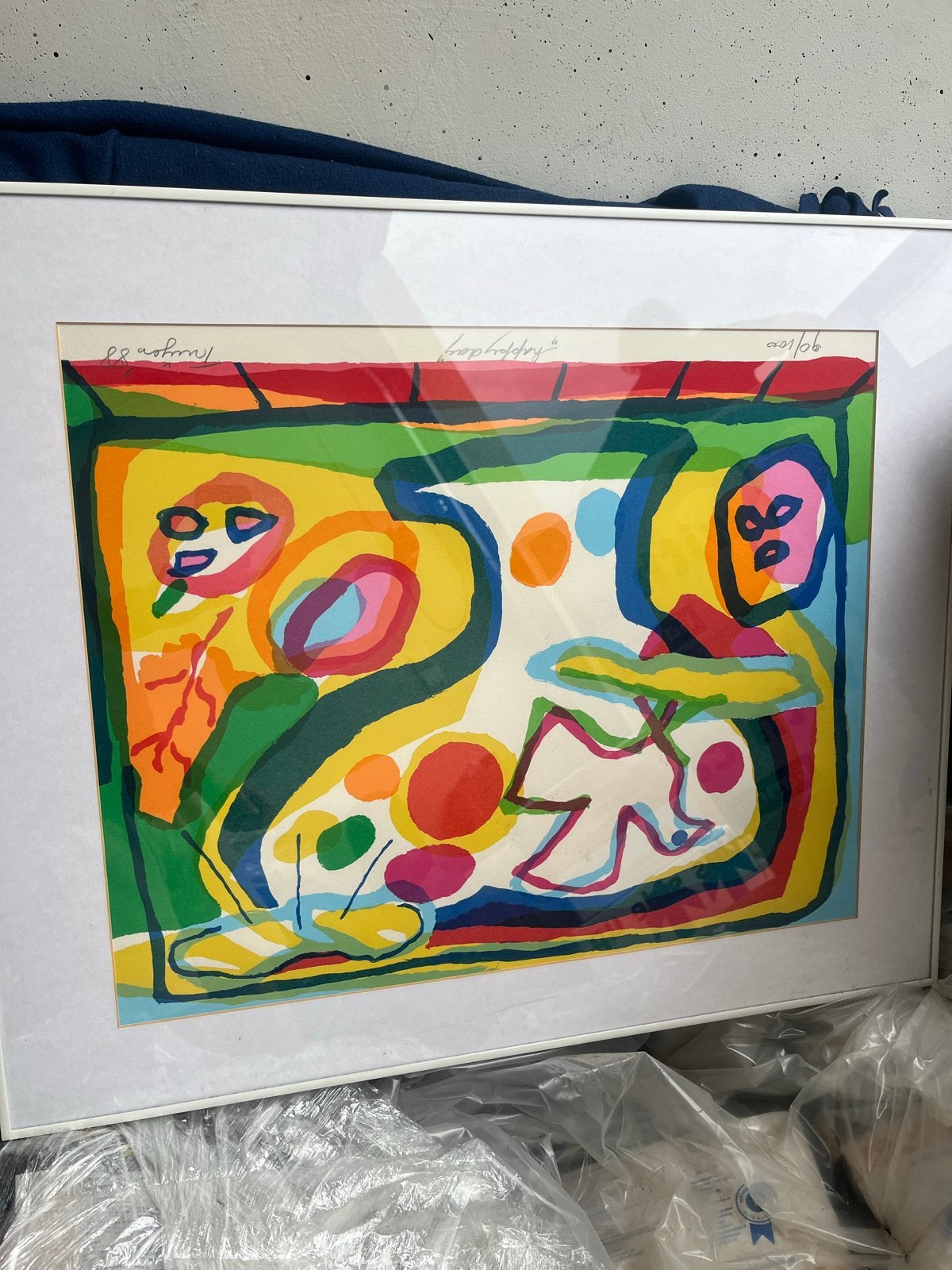 Diverse Kunstcollectie: Abstract, Landschap, Stadsgezicht, Ophalen, Abstract, Papier/karton, Ingelijst