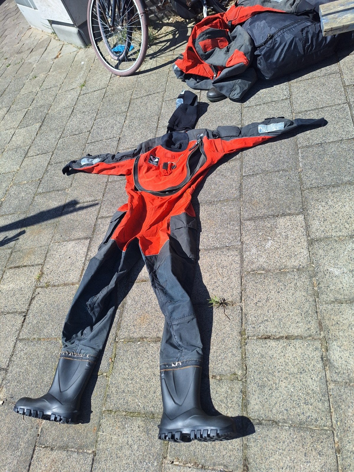 Viking Droogpak/Overlevingspak - Oranje/Grijs, Watersport en Boten, Viking, Gebruikt, Drysuit, Ophalen of Verzenden