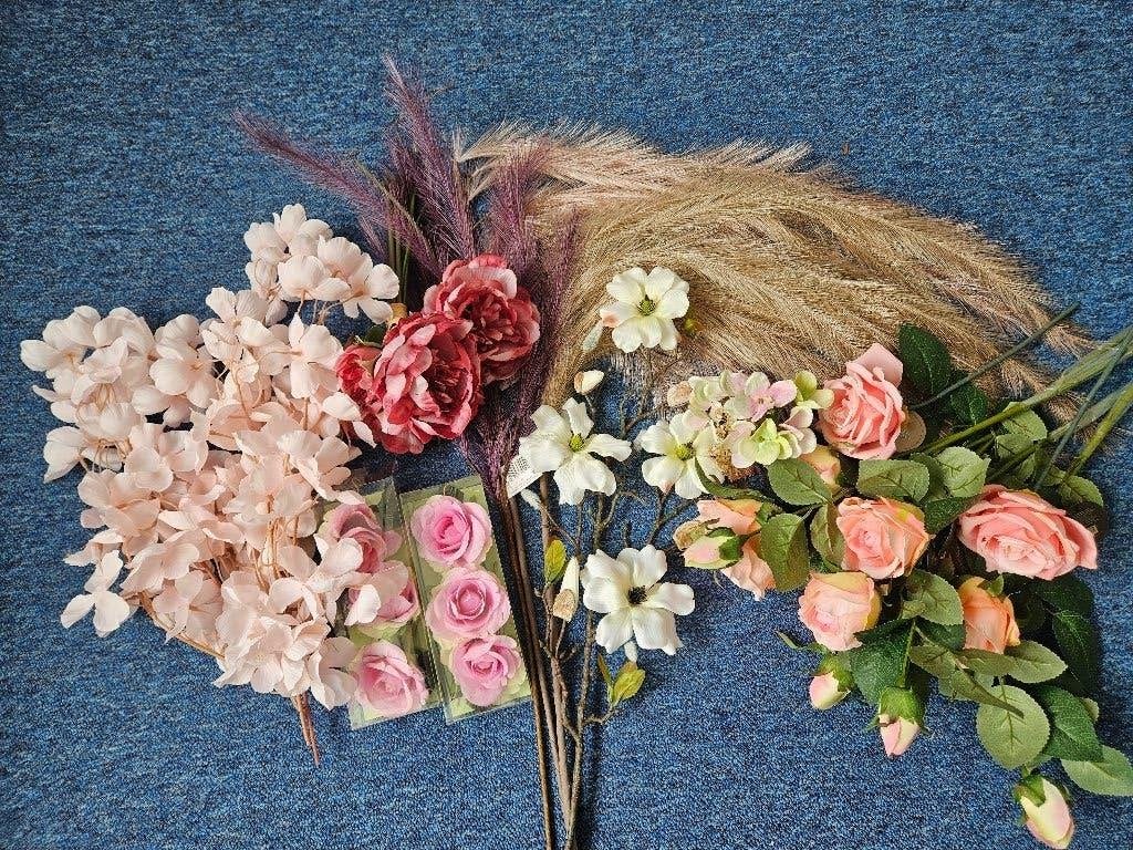 Set kunst bloemen decoratie props fotografie, Ophalen of Verzenden, Zo goed als nieuw, Overige typen