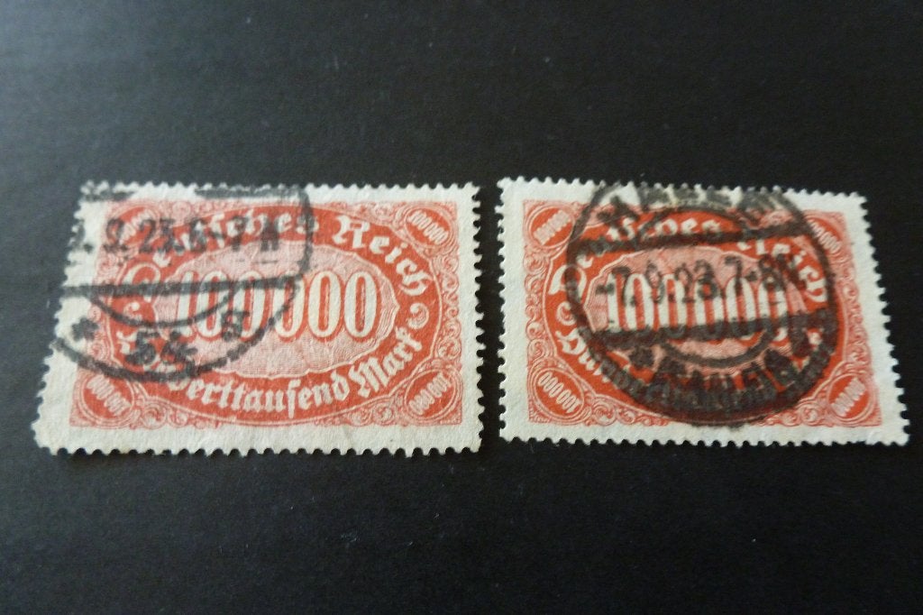Duitsland - 2 x oude 100.000 mark 1923 gestempeld (p 159, Ophalen of Verzenden, Duitse Keizerrijk, Gestempeld