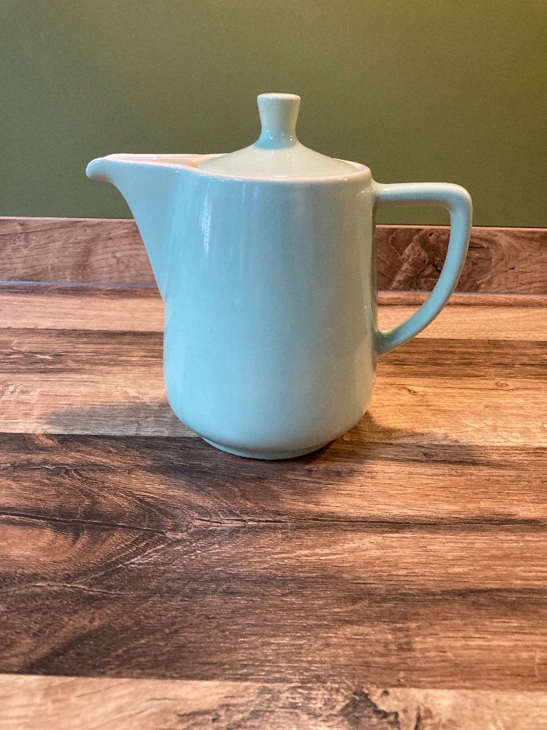 Franse mintgroene brocante koffiekan in de stijl van Melitta, Antiek en Kunst, Ophalen of Verzenden