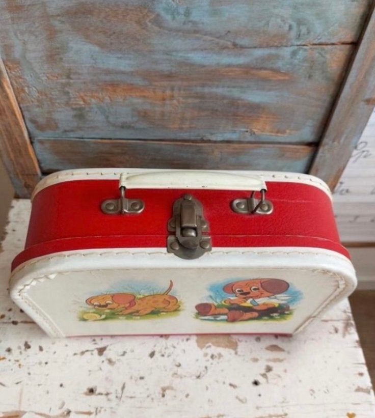 Vintage kartonnen kinderkoffertje 🐶❤️, Ophalen of Verzenden, Zo goed als nieuw