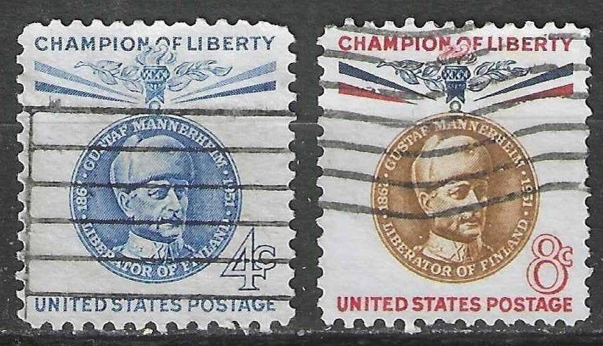 USA 1960 - Yvert 702-703 - Carl Gustav von Mannerheim (ST), Postzegels en Munten, Verzenden, Gestempeld, Noord-Amerika