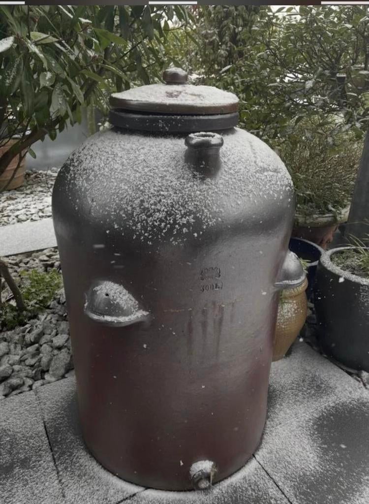 Grote vintage aardewerken pot/vat -50 of 300L, Gebruikt, 40 cm of meer, Rond, Ophalen of Verzenden