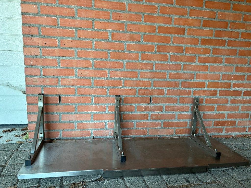 RVS werkblad met wandbevestiging, Ophalen, Gebruikt