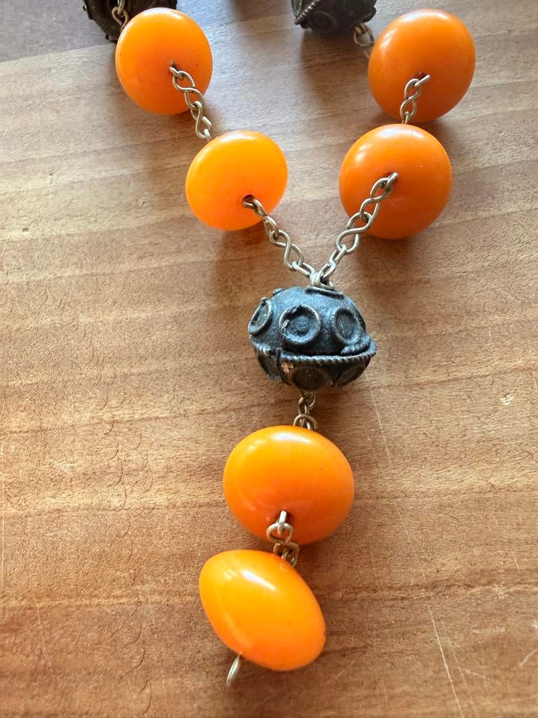 Marokkaanse ketting - 42 cm lang, Ophalen of Verzenden, Gebruikt, Oranje, Overige materialen