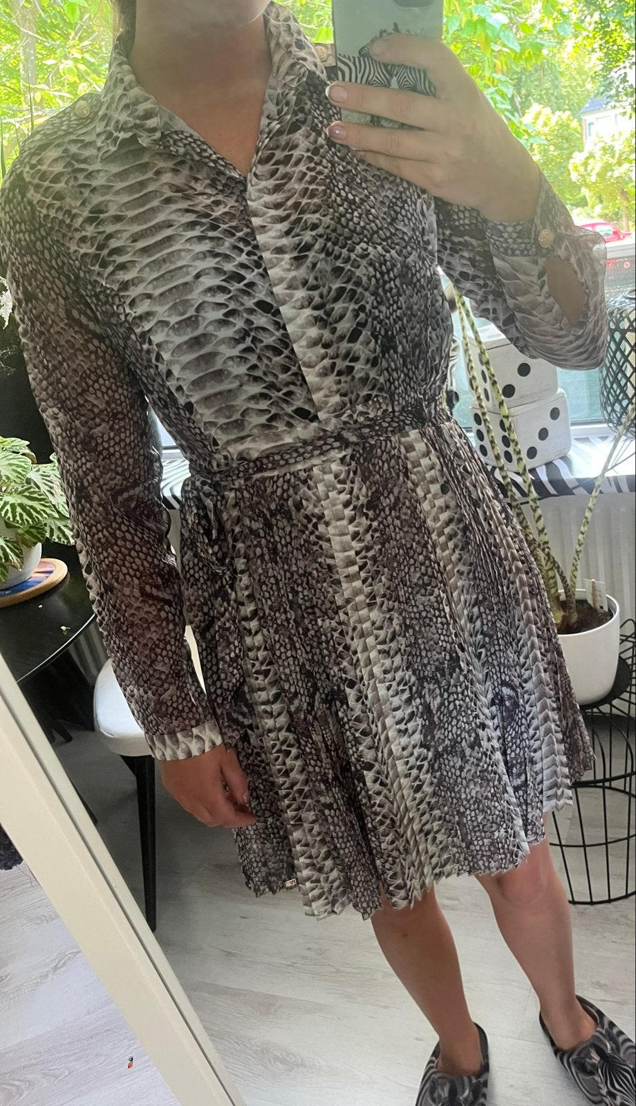 JOSH V Jurk met slangenprint en plooien, Kleding | Dames, Maat 38/40 (M), Meerkleurig, Nieuw, Ophalen of Verzenden