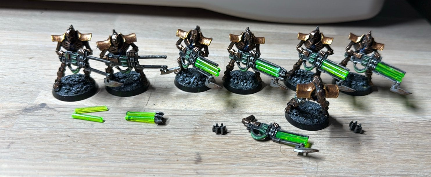 Warhammer Necron 7x Immortal Warrior (metal), Ophalen of Verzenden, Zo goed als nieuw, Warhammer