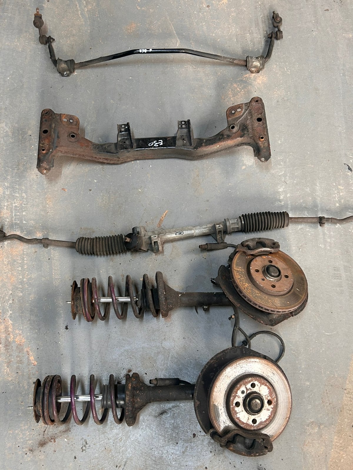 BMW E30 veerpoten stuurhuis stabi remmen subframe, Ophalen