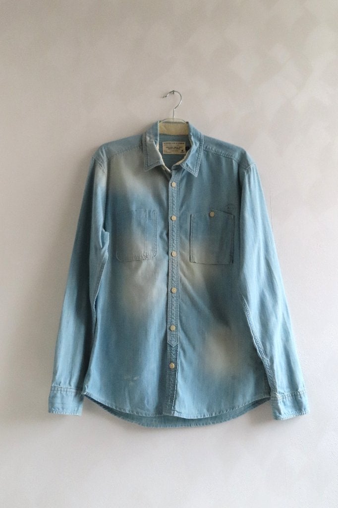Spijkeroverhemd Lichtblauw Jack & Jones mt M (G64), Blauw, Zo goed als nieuw, Jack & Jones, Halswijdte 39/40 (M)