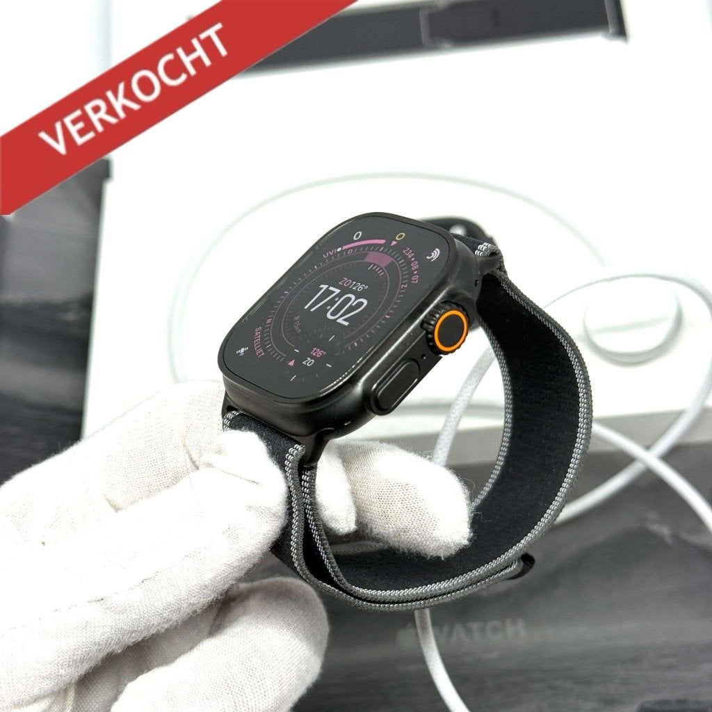 Apple Watch Ultra 2 zwart /trail band /99% batt /garantie, Apple, Zo goed als nieuw, Support@apple.com, Apple Park Way, Cupertino, California