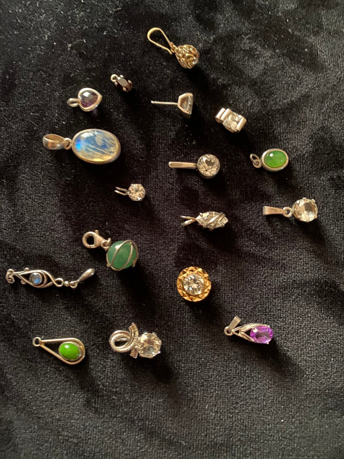 Diverse Zilveren kettinghanger en stukken van oorbellen, Ophalen of Verzenden, Zo goed als nieuw, Zilver