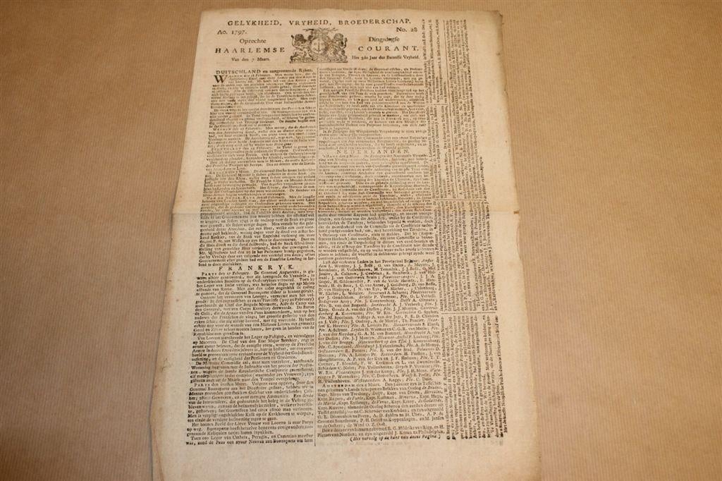 Haarlemsche Courant No. 28 - 1797 - Zeldzaam !!, Ophalen of Verzenden