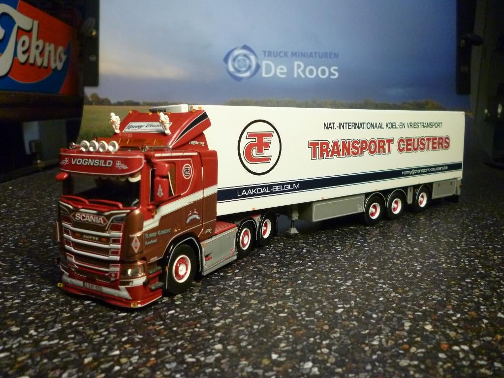 Tekno Scania R 520 Ronny Ceusters met certificaat, Hobby en Vrije tijd, Ophalen of Verzenden, Nieuw, Bus of Vrachtwagen, Tekno