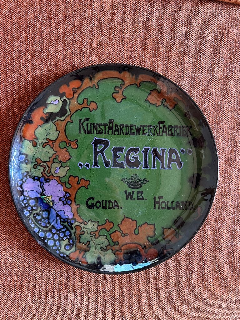 Regina Gouda plateel reclame wandbord  (Bonsel) zeldzaam, Antiek en Kunst, Ophalen of Verzenden