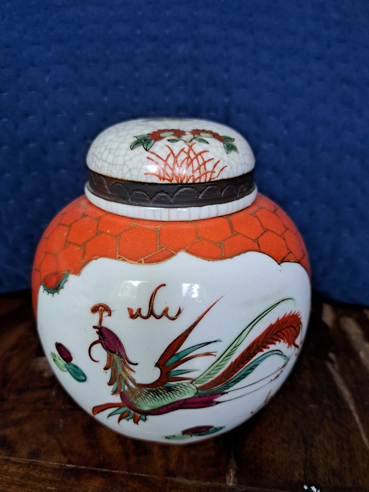 Antieke Chinese Gemberpot met Draak en Feniks, 10 cm, Ophalen of Verzenden