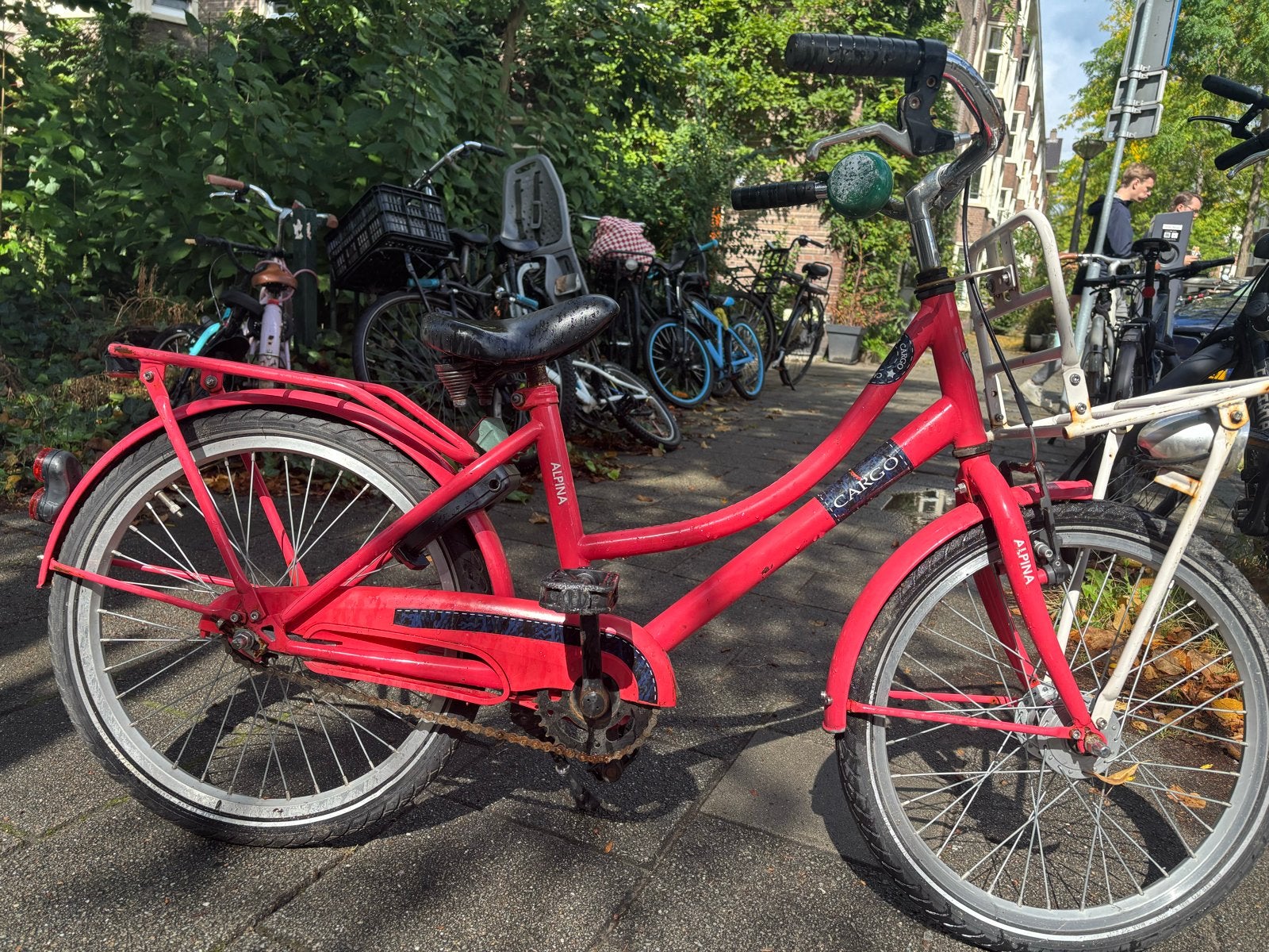 Roze/rode omafiets voor kinderen - Cargo Alpina, Ophalen of Verzenden, Gebruikt, Terugtraprem, 20 inch of meer