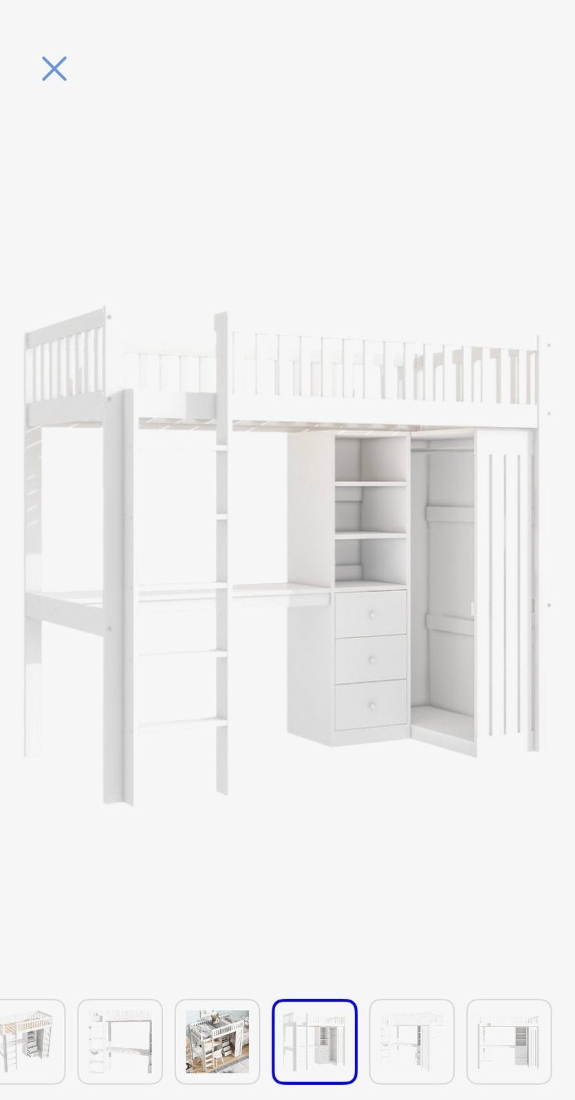 Sweiko Hoogslaper - 90*200 met bureau, kledingkast, 3 lades, Huis en Inrichting, Slaapkamer | Stapelbedden en Hoogslapers, Ophalen