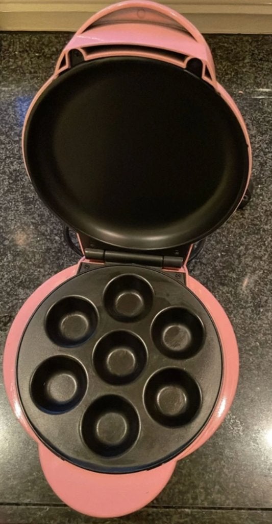 Roze cupcake maker machine / mini muffins, Ophalen of Verzenden, Zo goed als nieuw, Cupcakes, Bakvorm