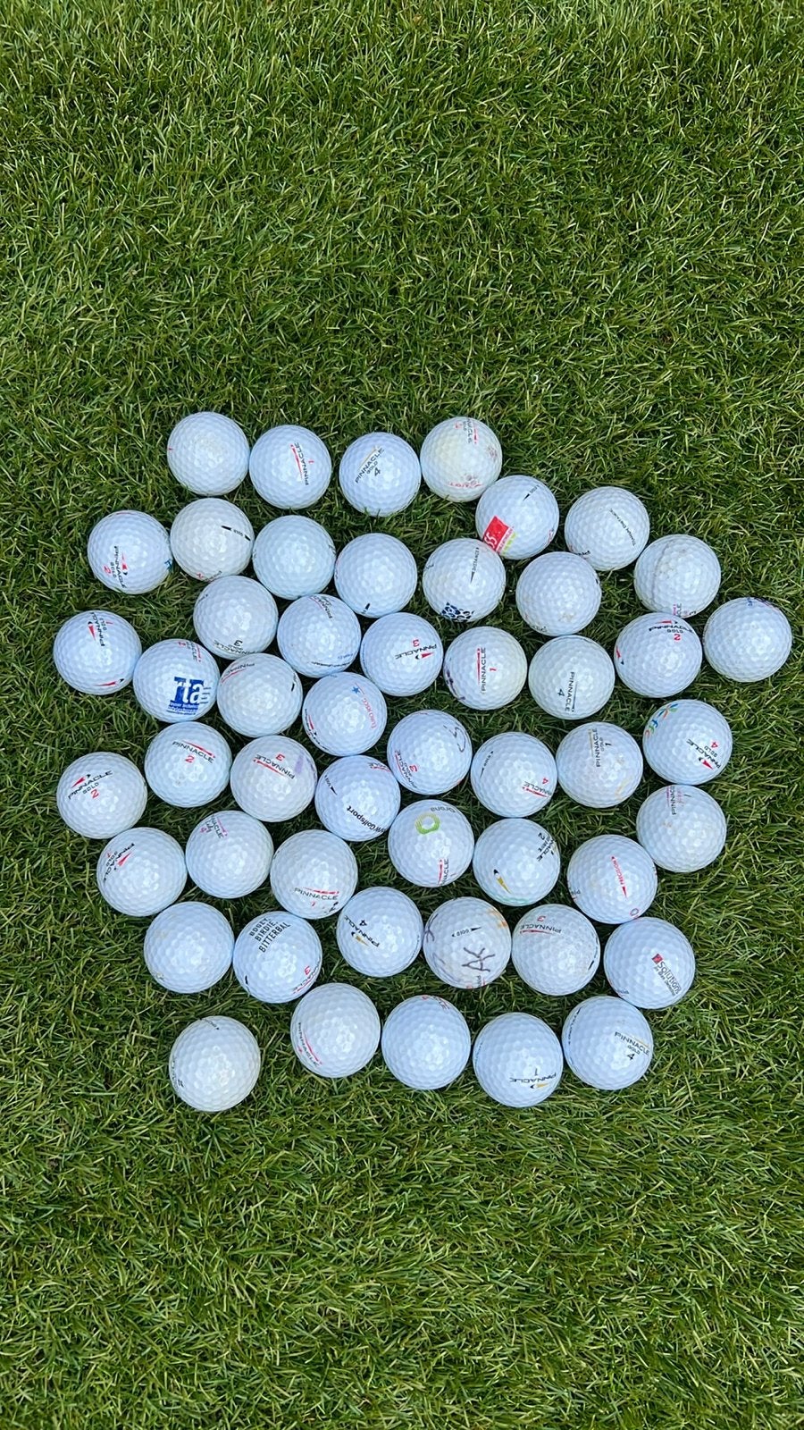50 Pinnacle Gold golfballen - Gereinigd en gecontroleerd, Ophalen of Verzenden, Gebruikt, Bal(len), Overige merken