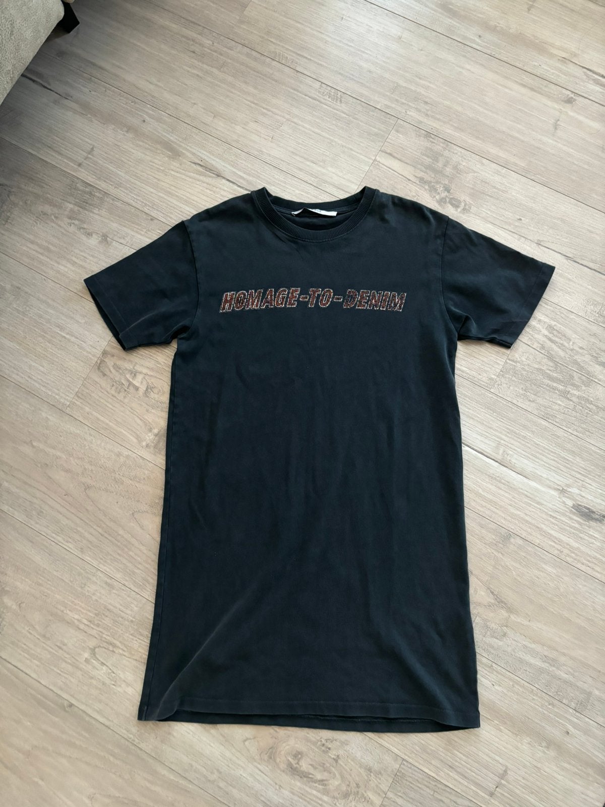Homage to denim t-shirt jurk mt s, Ophalen of Verzenden, Zo goed als nieuw, Maat 36 (S), Grijs