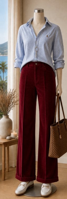 Polo Ralph Lauren Wide-Leg Corduroy Broek 44 NIEUW, Polo Ralph Lauren, Maat 42/44 (L), Nieuw, Ophalen of Verzenden