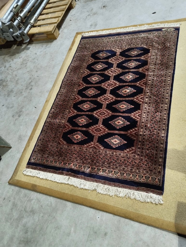 Handgeknopte Pakistaanse Bokhara vloerkleed, Ophalen, Gebruikt, 100 tot 150 cm, 150 tot 200 cm