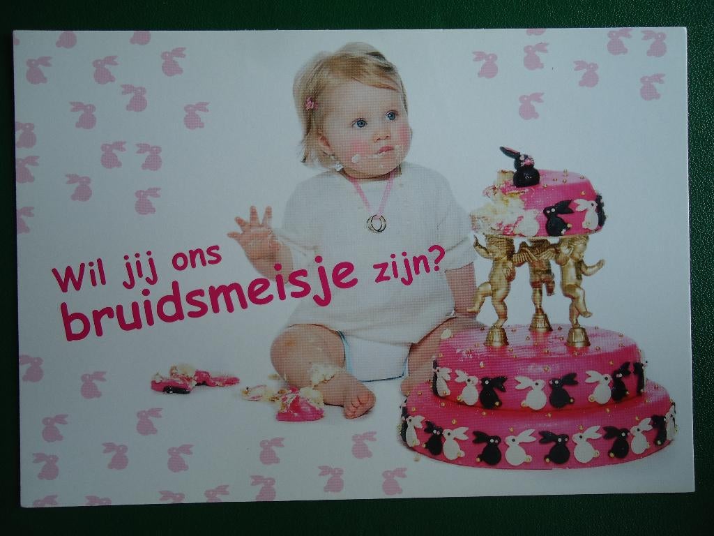 (1249) Kinderkaart: Baby bij taart, Verzenden, 1980 tot heden, Ongelopen, Kinderen
