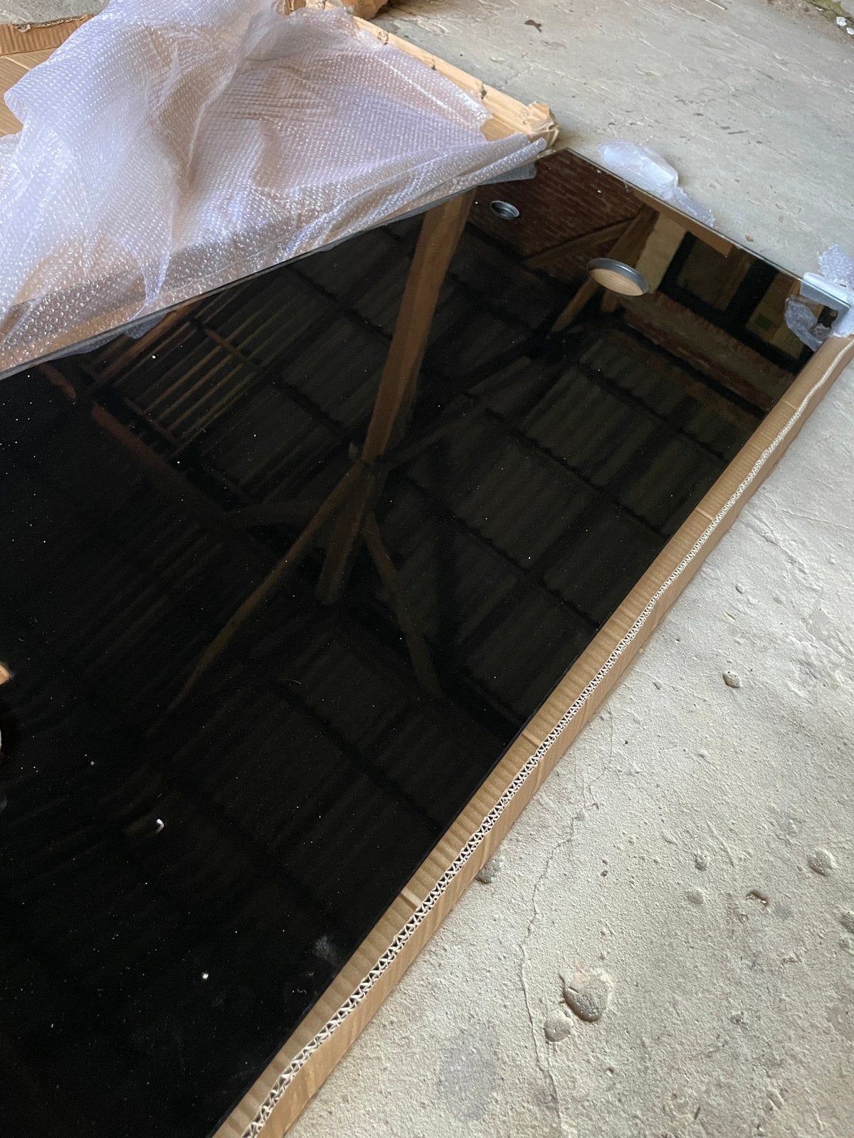 2x Nieuwe glasplaat zwart voor twee waskommen, Ophalen, 100 tot 150 cm, Nieuw, Minder dan 100 cm
