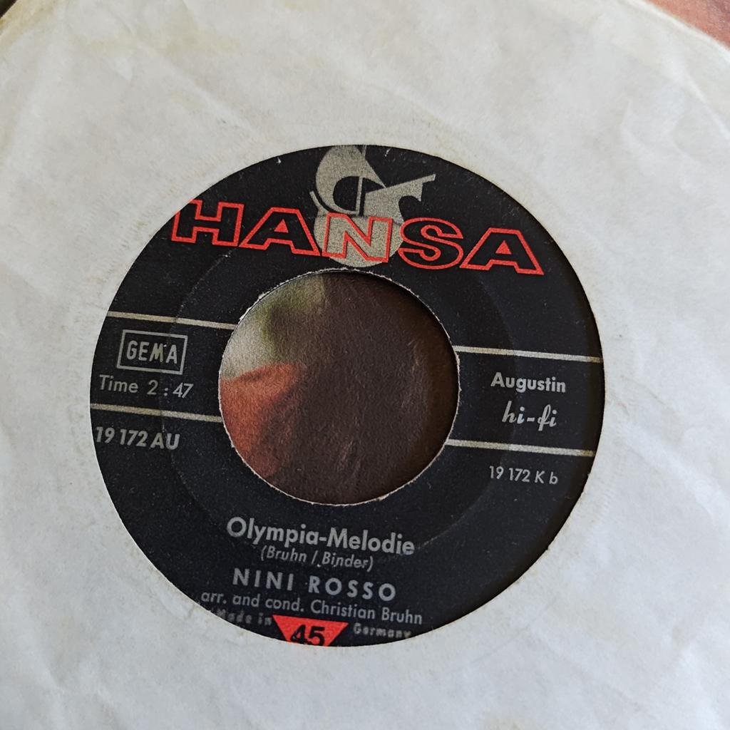 Nini Rosso - Olympia-Melodie / La Montanara (Single), Cd's en Dvd's, Vinyl Singles, Gebruikt, Overige genres, Ophalen of Verzenden