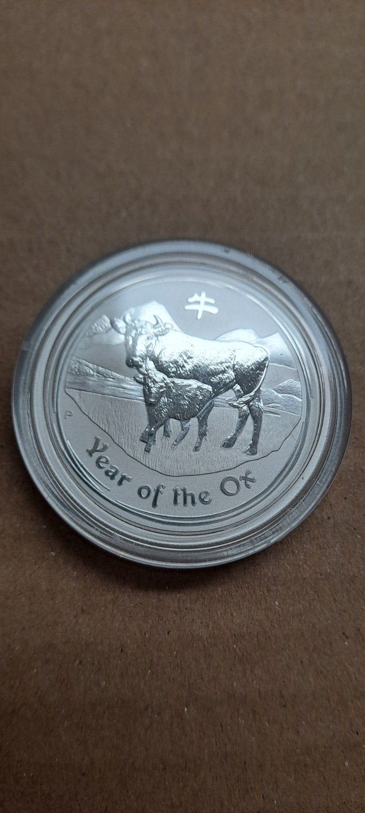 2009 Lunar Oss Zilveren Munt 0,50 Cent (Serie 2), Ophalen of Verzenden, Losse munt, Zilver