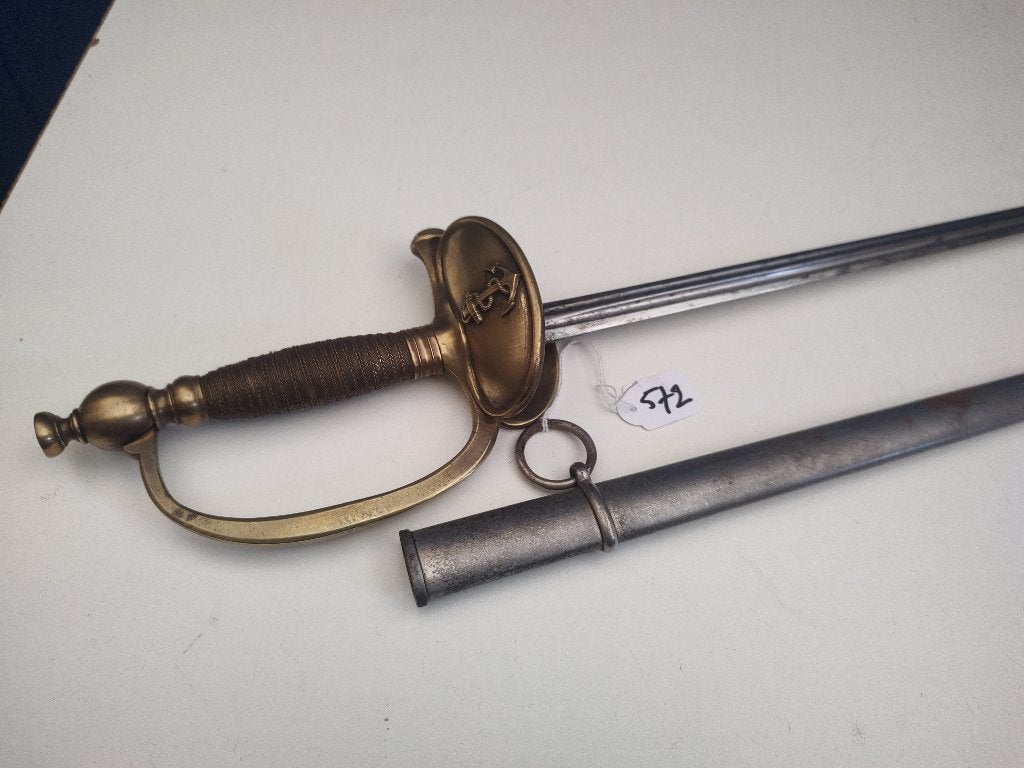 Sabel # 572 - Frankrijk - Epee Marine met monogram, Verzenden, Landmacht, Overige gebieden, Zwaard of Sabel